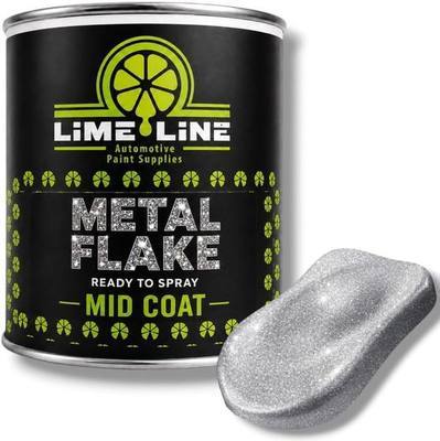 LiME LiNE Automotive Metal Flake Midcoat - No Reducer Needed (Silver, 1 Quart)