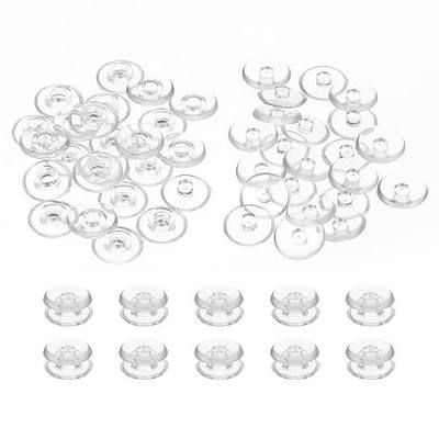 PATIKIL M5x2mm Plastic Binding Post, 24 Sets Plastic Chicago Screws Binding Screw Rivet Post Press-on Buckle for Leather Scrapbook Photo Albums, Transparent