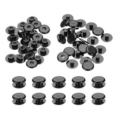 PATIKIL M5x3mm Plastic Binding Post, 24 Sets Plastic Chicago Screws Binding Screw Rivet Post Press-on Buckle for Leather Scrapbook Photo Albums, Black