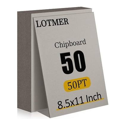 LOTMER 50 Pack Chipboard Sheets, 8.5 x 11 Inch 50PT Heavy Duty Chipboard Sheets for Bookbinding, Kraft Binders Board for DIY Crafts, Packaging and Projects