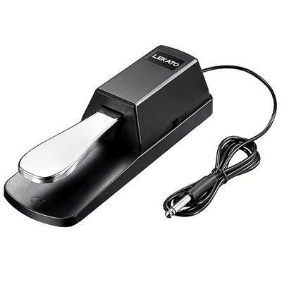 LEKATO Sustain Pedal for Keyboards Midi Digital Pianos Universal Piano Pedal with Polarity Switch 1/4'' 6.35mm Input Plug Fit for Yamaha Casio Roland Korg Behringer Moog