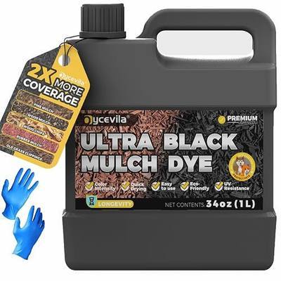 34 oz Black Mulch Dye Concentrate, Liquid Landscape Colorant Spray | Revive Faded Mulch and Bark with Rich Black Color for Landscaping Projects, Garden Beds and Outdoor Areas.