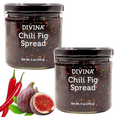 DIVINA Chili Fig Spread Jam, 9 oz (2-Pack)