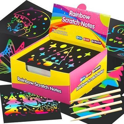 Rainbow Scratch Paper for Kids Classroom Art Stocking Stuffers Notes 150 | Crafts,Back to School Supplies for Girls Boys Teens 4-12 Year Old,Party Activities Favors Toys Games,Easter Basket Stuffers