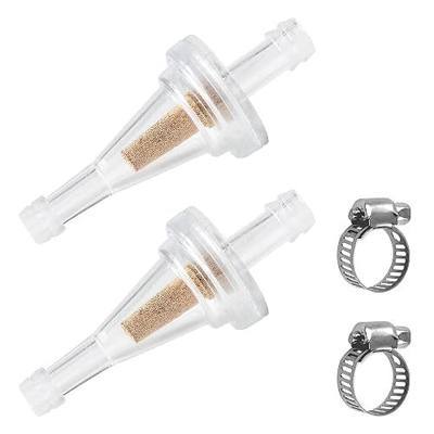 YAMAKATO 1/4" Inline Copper Fuel Filters for Dirt Mini Bike ATV Motorcycle UTV Snowmobile more with 1/4" fuel lines 2pcs with 2 clamps