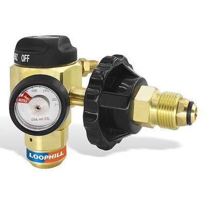 LOOPHILL VN-650 Nitrogen Purging Regulator w/650PSI - 4-Position Flow Control (TST/PRG/BRZ/OFF), Heavy-Duty Brass Body for Leak Testing & Welding Protection
