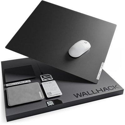 Wallhack 4.0 SkyPAD Glass Gaming Mouse Pad, XL 16.9x19.3 in, Black
