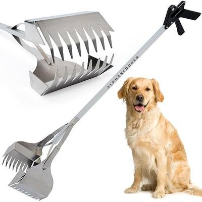 Dog Pooper Scooper for Yard - 38" Lightweight Ergonomic Handle, Rust-Resistant Aluminum, Jaws Technology Poop Scooper for Dogs