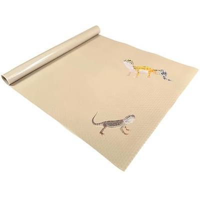 Reptile Tank Liner, 17.7" x 59", Bearded Dragon Gecko, Beige | Easily cut to fit 40 gallon tank, 20 gallon and more, Waterproof, Stain-Resistant, Terrarium Mat Substrate Carpet Bedding