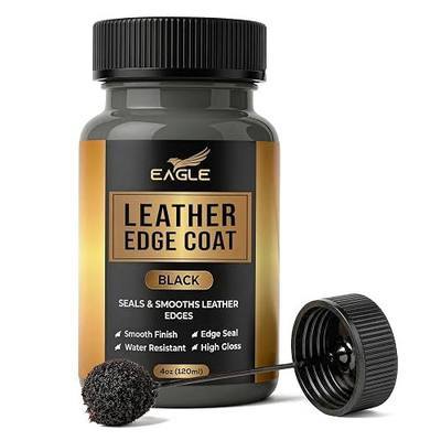 Black Leather Edge Coat for Leather Edges with Built-in Applicator for Purses, Belts, Shoes, Couches – Flexible, Water-Resistant Finish – Edge Sealer & Restorer (4oz)