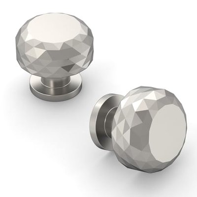 Asidrama 10 Pack Brushed Nickel Cabinet Knobs Heavy-Duty Solid Kitchen Cabinet Pulls Satin Nickel Drawer Hardware for Bathrooms Cabinets