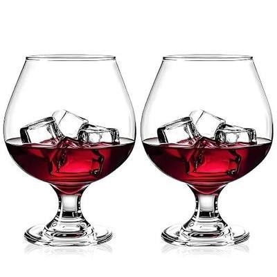 Cognac Glasses, Set of 2 Brandy Snifter Glasses, 11.5 Oz Short Wine Glass, Short Stem Wine Glass Set for Bourbon, Cognac, Brandy, Beer Tasting Drinking Cups (2 PCS)