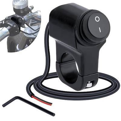 Motorcycle Handlebar Switch 12V, Waterproof Motorcycle Light Toggle Switch, Aluminum Alloy ATV Light ON Off Switches, for Motorcycle ATV UTV Scooters, Fits 7/8" Handlebars (22mm)