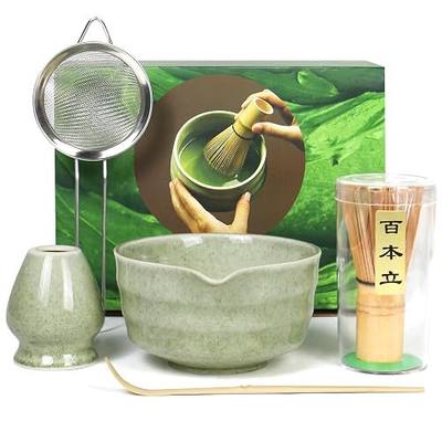 Matcha Whisk Set - Premium Complete Ceremonial Grade Matcha Set with Bamboo Whisk, Matcha Bowl with Spout, Scoop, Sifter & Holder - Authentic Japanese Tea Kit for Traditional Tea Preparation