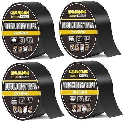 Black Joist Tape for Decking,2inx50ft,4-Pack,Joist Deck Butyl Tape for Joist, Roofs Beams,RV,Doors, and Fences,Waterproof Butyl Joist Tapes,Anti-Corrosion,Weather-Resistan