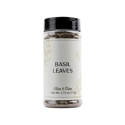 Olive & Vine Basil Leaves, Fresh Herbal Flavor, Seasoning for Pasta, Pesto, Salads, Rich Tradition, Authentic Taste, For Global Recipes (2.72 Ounce)