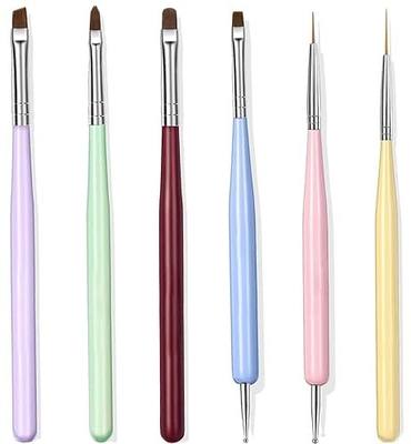 Nail Art Brushes, Nail Design Painting Brush Set with Nail Polish Brush, Nail Liner Brush, Nail Extension Gel Brush, Builder Nail Gel Brush, and Multi-Size Dotting Pens for DIY Nail Art