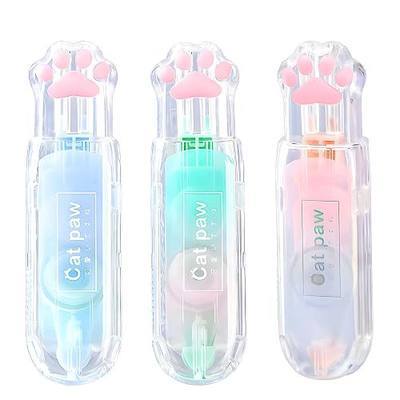 3Pcs Retractable White Correction Tape,Cute Cat Paw Correction Tape Pens, Mini Aesthetic Pen Shaped White Applicator with Easy to Use Out Tape for Back to School Office Supplies