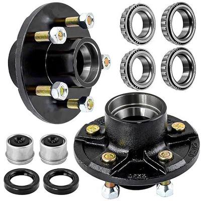 Trailer Hub Kit 5 Bolt 4.5,Trailer Axle Kit for 3500 lb 5 Lug Fit 1" and 1-1/16" Trailer Straight Spindles,5×4.5 Trailer Axle Kit,Trailer Hub Assembly