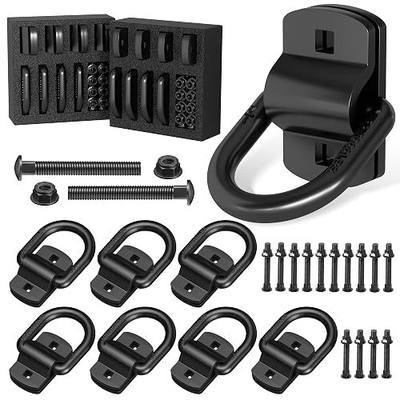 1/2" Trailer D Rings Tie Down Anchors 8 Pack Heavy Duty Steel Bolt-On Forged D Ring with More Than 12000 lbs Breaking Strength for Semi Truck Trailer RV Cargo Tie Downs