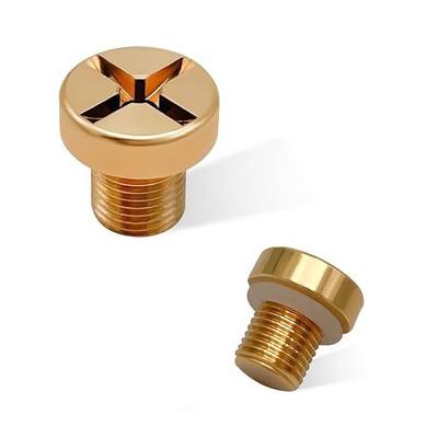 Radiator Coolant Expansion Tank Bleeder Screw, 17111712788, Compatible with X1 X3 E46 E92, 1 PCS, Golden, Brass, Rubber, M6x1.0, 0.39 inches, 14 g, 0.63x0.63 inches
