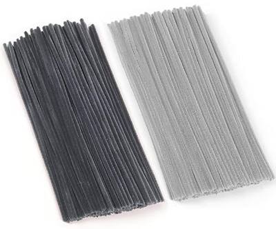 Grey Pipe Cleaners, 100 Pieces Chenille Stems Craft, 12 inch Long Fluffy Pipe Cleaners for Creative DIY Art Craft Projects, Home Decoration Supplies (6 mm x 30 cm, Grey Series-2 Colors)