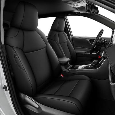 AOMSAZTO Custom Fit Car Seat Covers for Toyota RAV4 2019-2025 (Gasoline) | LE XLE XLE Premium Limited(Not for Hybrid RAV4 ),Full Set Full Coverage Faux Leather Black