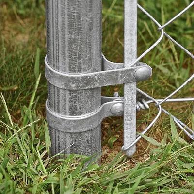 Galvanized Steel Chain Link Tension Band, Durable Steel Chain Link Fence Hardware, Rust-Resistant, Easy Install, Includes Required Bolt (10, 1-5/8")