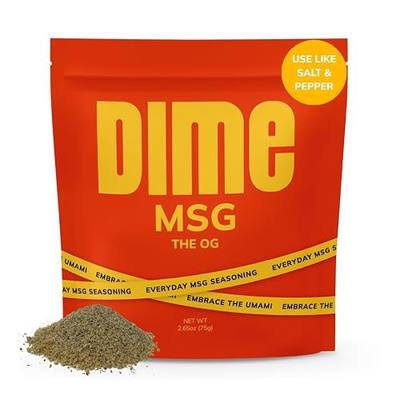 DIME MSG Garlic Pepper Umami Seasoning, All Purpose Salt Pepper Garlic Spice Blend - Savory Umami for Cooking & Grilling - Chicken, Steak, Rice, Vegetables, Eggs - 2.65oz