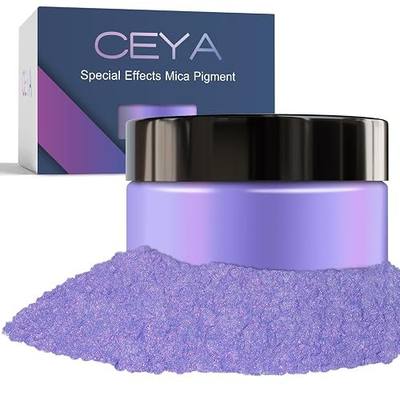 Ceya Highly Chameleon Mica Pigment, 1.8oz/ 50g Purple Shadow Chrome Powder | Cosmetic Grade Pearlescent Effect Color Shift Pigment for Epoxy Resin, Makeup, Nail Polish, Soap Dye, Candle Making, Slime