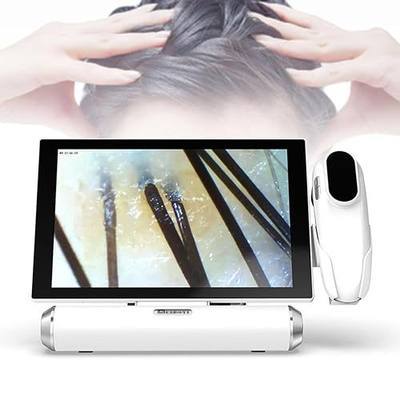 Skin Diagnostic Hair Analyzer, 11-inch Skin Scalp Detector MultiFunctional Hair Follicle Analyser Machine with 50x/200x Dual Heads, Skin Health Detection for Home Salon Use