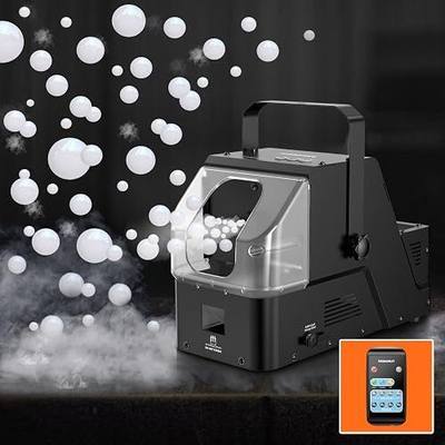 Wisdomlit Bubble Fog Machine, 3-in-1 Bubble Fogger with Remote Control | 450W Power, Durable Metal Housing, Colorful Bubbles / Fog Bubbles / Continuous Fog, Perfect for Stage Wedding Halloween Party