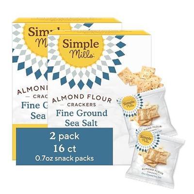 Simple Mills Almond Flour Crackers Snack Packs, Sea Salt, Gluten Free, Flax Seed, Sunflower Seeds, Corn Free, Good for Snacks, 6.5 oz, Pack of 2 (8 Bags per Box)