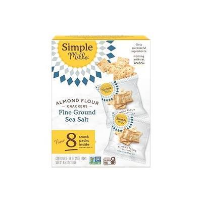Simple Mills Almond Flour Crackers Snack Packs, Sea Salt, Healthy Snacks for Kids, Individual Packs, Gluten Free, 8 Ct (Pack of 1)