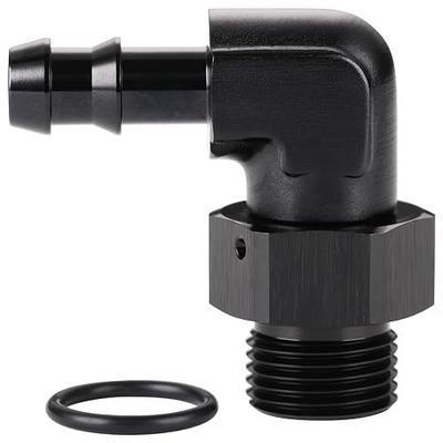 8AN -8 ORB Male to 3/8 Hose Barb 90 Degree Fitting Adapter Aluminum Black