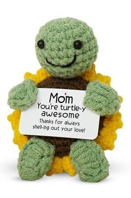 OASSIE Gifts for Mom from Daughter Son - Positive Crochet Turtle Sunflower | Mom Birthday Gifts, Mama Mother in Law Gift, Emotional Support Crochet, Handmade Keepsake, Soft Yarn Texture, Turtle Decor