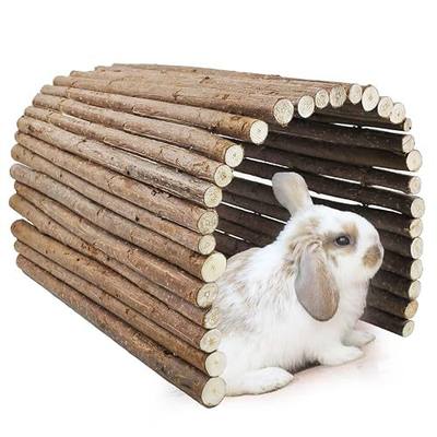 kathson Rabbit Wooden Bridge(20.0 x 11.8 inches),Guinea Pig Wood Tunnel Large Bunny Ladders Small Animal Flexible Hideout for Hamster Chinchillas Guinea Pig Hedgehog and Other Rodents