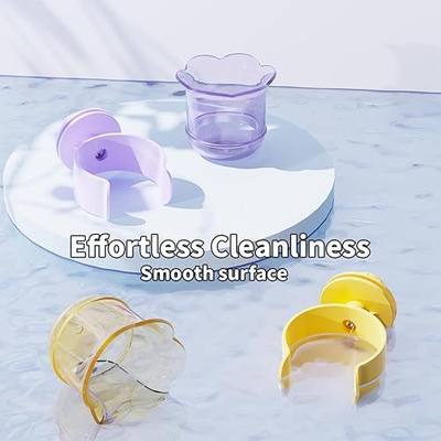 2pcs/4pcs PET Bird Bowls with Clamp, Bird Cage Feeder, Durable Water Bowl, Feeding Cups, Water Feeder for Cockatiel, Parakeet, Macaw, Finches, Lovebirds, Small Animals Gray (Purple, 2pcs)
