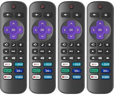 4 Pack Replacement Remote Control Only for Roku TV, Compatible with All TCL Roku/Hisense Roku/Onn Roku/Sharp/Philips Roku (Not for Roku Stick, Box or Speaker)