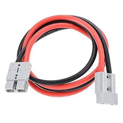 50A Connector Plug with 6AWG Cable Compatible with Anderson | 600V Battery Quick Cable Connector for 6 to 12 Gauge Replacement for Anderson Plug One to One Power Forklift Charging