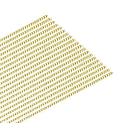 M METERXITY 20-Pack Brass Rod, 0.5mmx200mm H65 Solid Brass Round Rods for Knife Handle Pins Material Knife Making Supplies/Shaft Pins Crafts/Model DIY, Lathe Rivet Dowel Stock Brass Tube