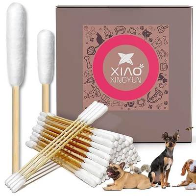 300 PCS 6 Inch Long Cotton Swabs in Box - Professional Large Cotton Swabs with Bamboo Handle - Double Sided Dog Ear Swabs - Specially Designed Big Cotton Swabs for Dog Ear, Cleaning Solution