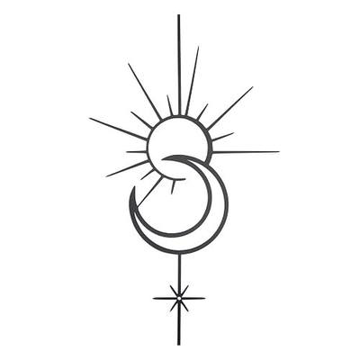 Boho Sun Moon Star Wall Decor Ohemian Wall Art Magical Sun Art, Black | Metal Wall Art Decor for Living Room Bathroom or Bedroom