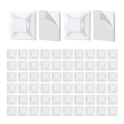 200Pcs Adhesive Zip Tie Mount, 1/2in White Cable Tie Mount, Plastic Zip Tie Mounting Squares, Sturdy Zip Tie Sticky Mounting Pads for Cable Organizer (White, 1/2"-200pcs)