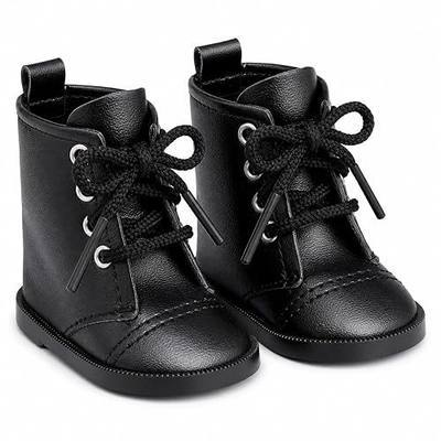 UPKOCH 1 Pair Doll Boots, Cute Mini Shoes Accessorie for 18 Inch Dolls, for Dollhouse Black Miniature Shoes, Dressing Accessories Wear Craftsmanship