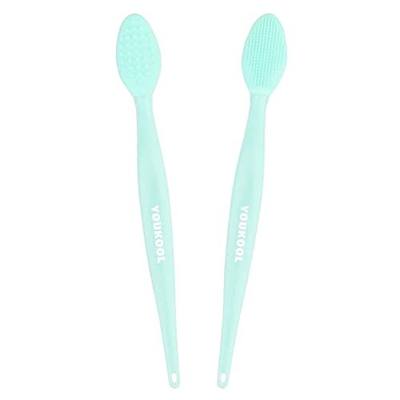 Lip Scrub Brush,Double-Sided Silicone Exfoliating Lip Brush Tool for Smoother and Fuller Lip Appearance,Green,2pcs