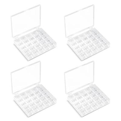 Opret 25 Slots Bobbin Organizer, Transparent Plastic Bobbin Case, Empty Spools Box For Sewing Supplies, 4 Pack, Compatible With Class 15 & SA156 Bobbins