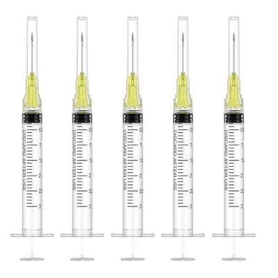 20 Gauge 1 inch Needle with Syringe (50Pack),3ml Luer Lock Disposable Syringes with Needle,Individually Wrapped