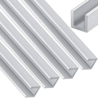 Yaocom 4 Pcs 4 ft 1/4" U Channel Aluminum 1/16" Walls x 3/8" High x 3/8" Width Aluminum C Channel Metal 6063 Alloy T-6 Temper for Posters Signs Frame Display Stands