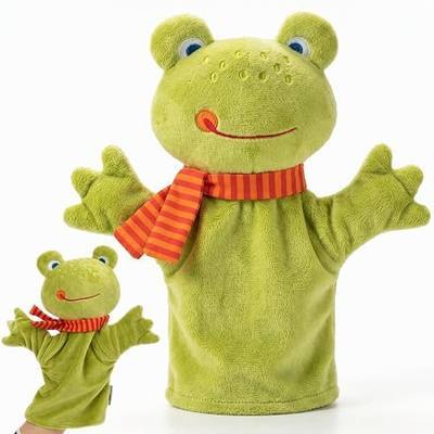 Frog Plush Hand Puppet Toys, Kawaii Animal Hand Puppets for Kids Ages 3-5 4-8, Funny Frog Plushies, Animal Themed Role Play, Birthday Gift, Prize Box Toys for Kids Classroom